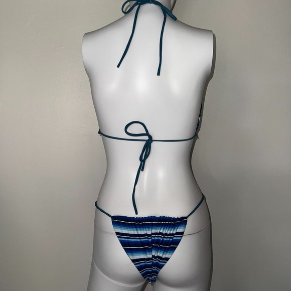 blue striped coin bikini - Picture 4 of 8